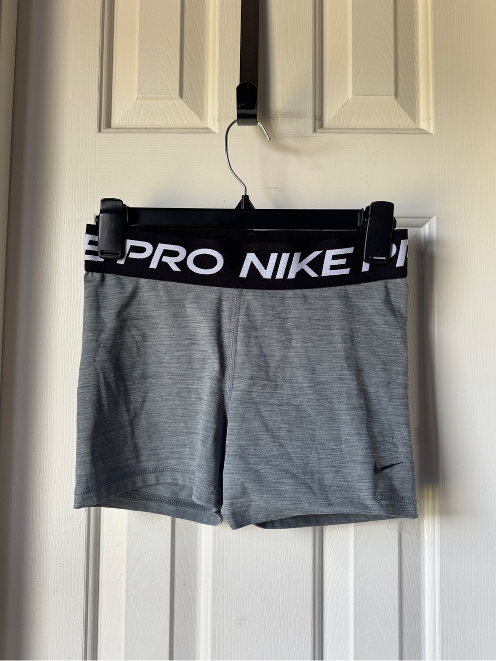 Nike Gray Pro Elastic-Waist Workout Shorts